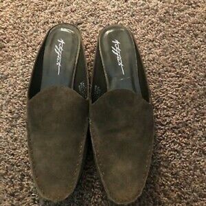 Art Effects Mule Loafers Leather Green Taupe 10